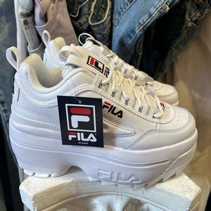 Brand New Fila Disruptor platform wedge chunky sneakers size 6